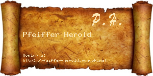 Pfeiffer Herold névjegykártya